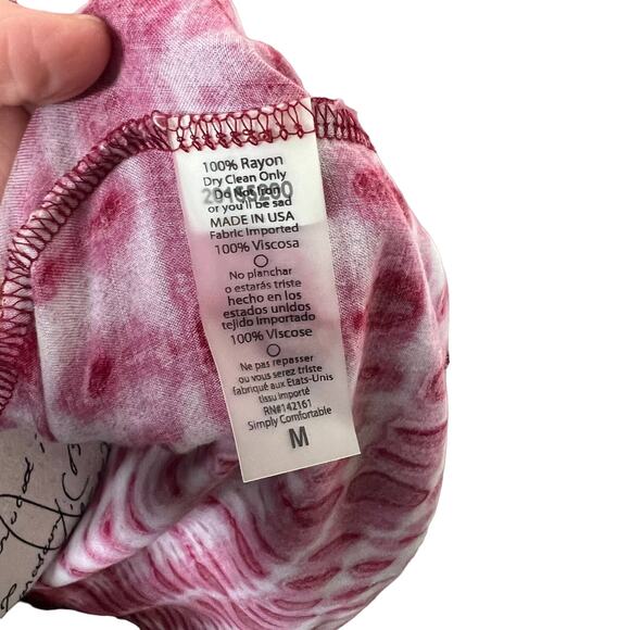 LulaRoe women Medium Shirley Pink White Tie Dyed Kimono Cardigan Jacket Bohemian - Picture 11 of 12